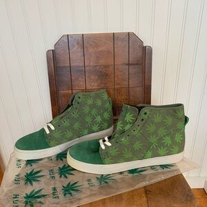 Huf Hupper 420 Limited sz 12 Green with Leaf Plantlife 2011 NWOT
